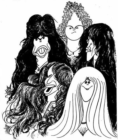 Membri caricaturizzati del gruppo Aerosmith.