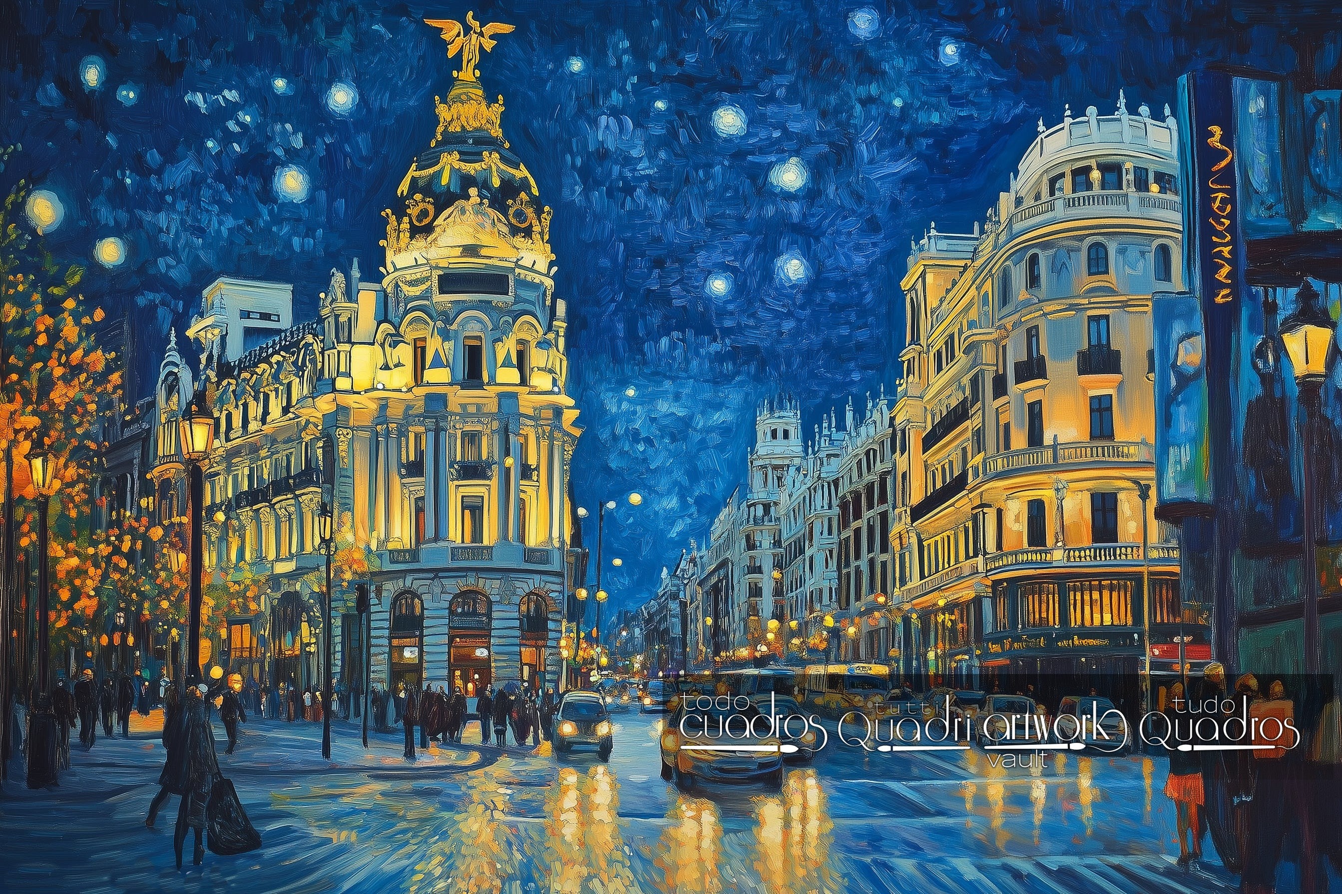 Notte di Madrid, stile Van Gogh