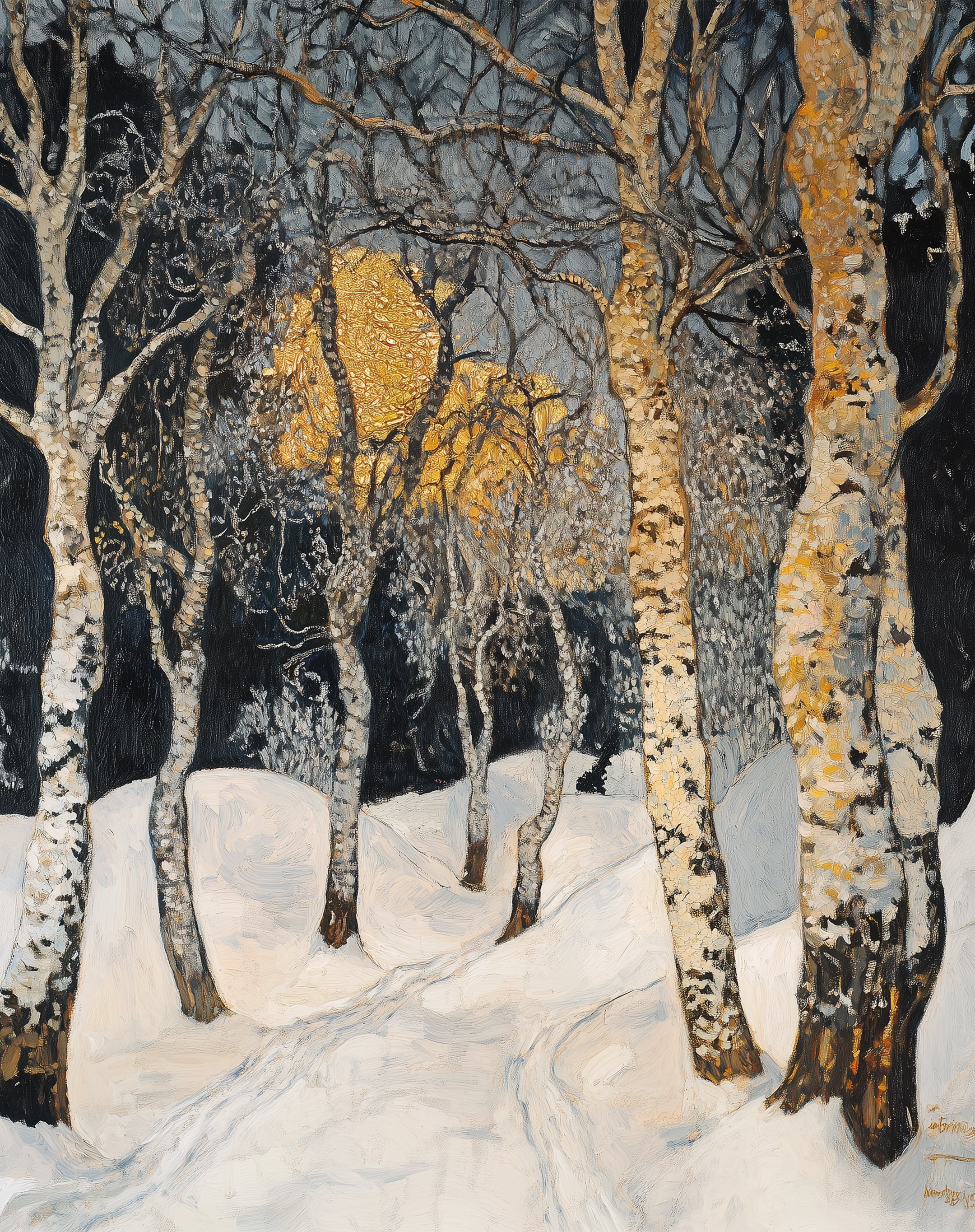 Incanto d'inverno, stile Klimt