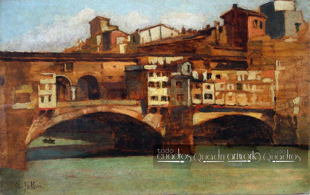 Il Ponte Vecchio a Firenze, <span class="nobr">G. Fattori</span>